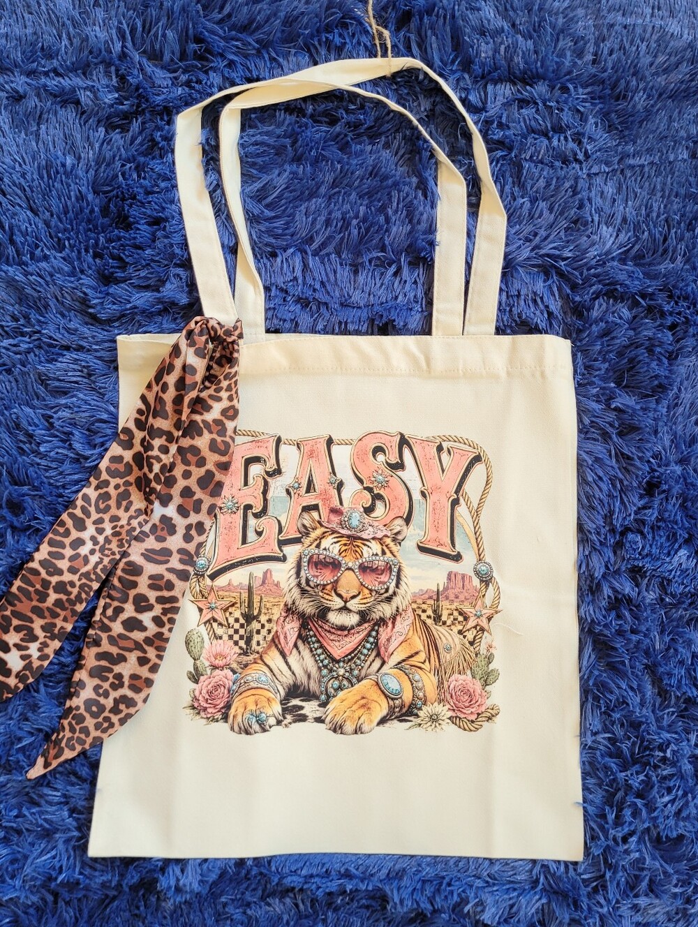 Custom Easy Tiger Canvas Tote Bag With Sash